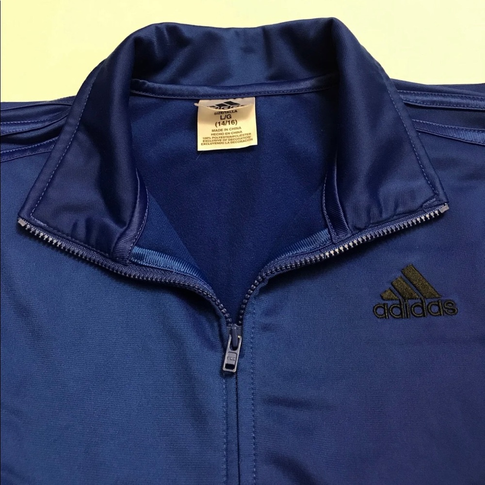 Kids Adidas Zip Up Jacket Large 14/16 - Picture 3 of 7